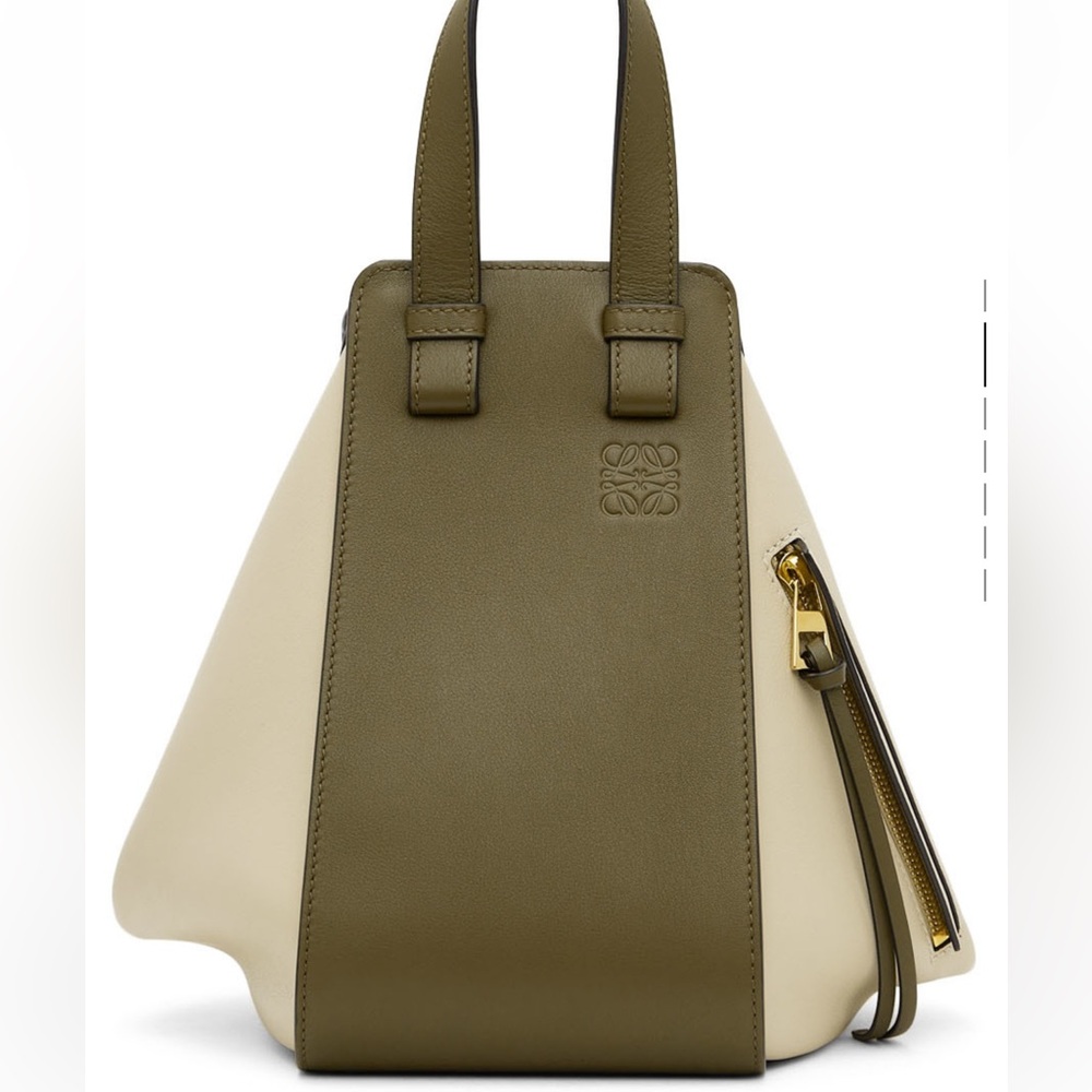 Host pick 🥳Authentic Loewe small hammock Olive and Cream Tote Bag